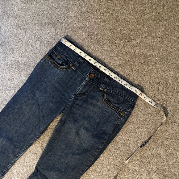 Guess Daredevil Bootcut Jeans Low Rise Embroidered Stones Sz 29 (31x32) - Picture 10 of 13